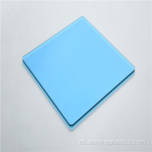 Lámina sólida de policarbonato de color azul transparente